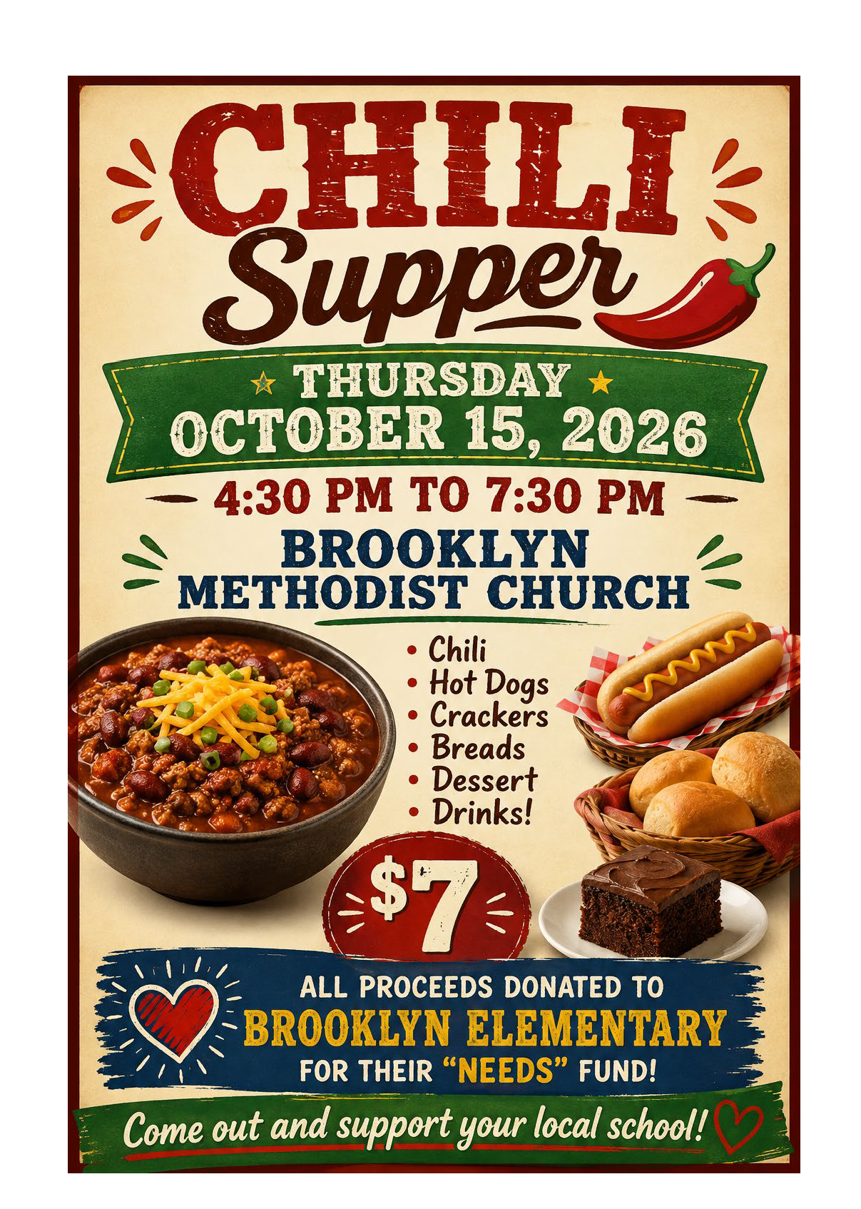 Brooklyn Methodist Church Chili Supper
